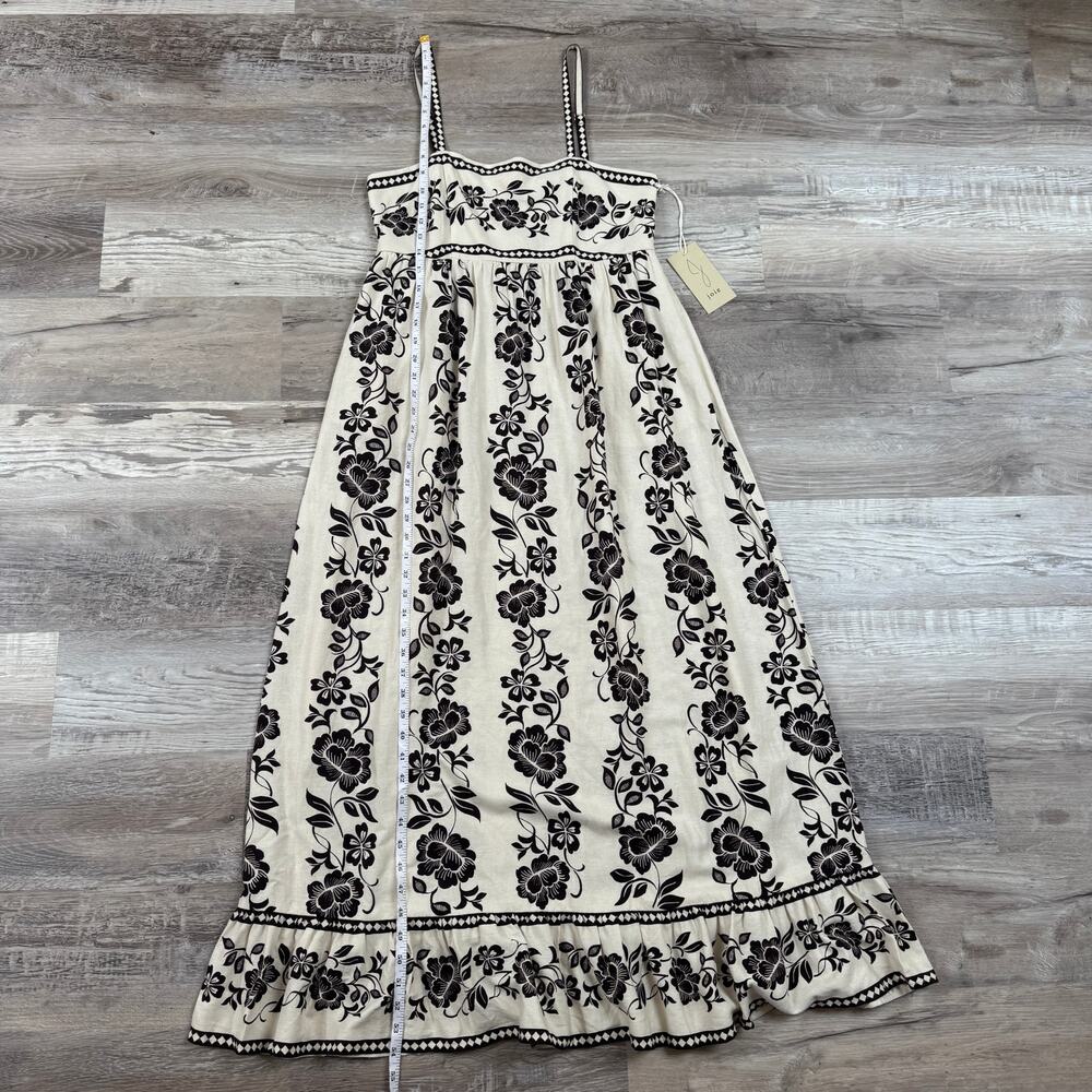 NWT Joie Linen Blend Floral Midi Maxi Dress Cream Smocked Resort M - Picture 8 of 8